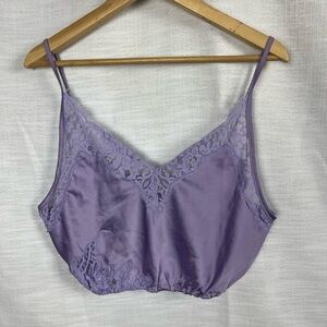 Free People Satin Lace Cropped Camisole Coquette Dainty Feminine PJs